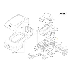 Garniture de la coque robot tondeuse modèles A1000 STIGA 122280001/0