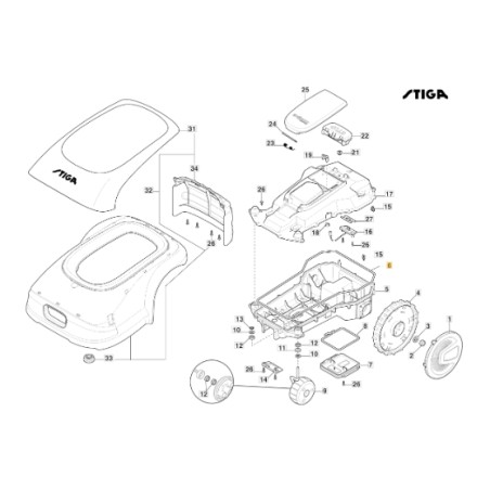 Dichtung Rasenmähroboter Modelle A1000 STIGA 122280001/0 | Newgardenstore.eu