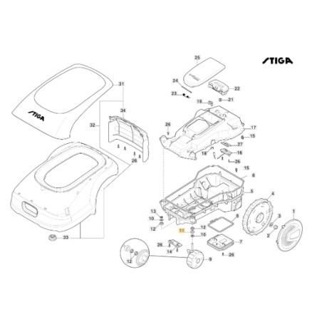 Distanziale robot tagliaerba modelli A1000 A1500 ORIGINALE STIGA 322171011/0 | Newgardenstore.eu