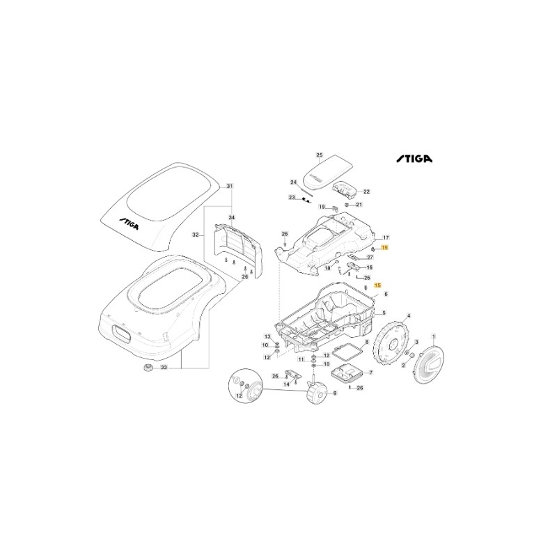 Abrazadera de cable FastPoint robot modelos A1500 STIGA original 133320513/0