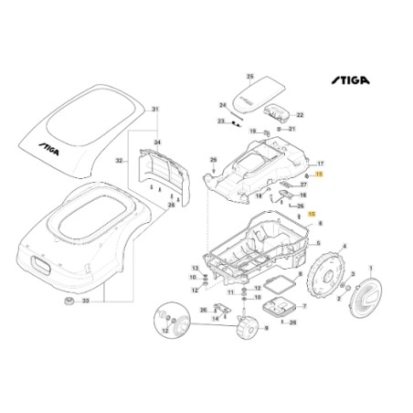 Abrazadera de cable FastPoint robot modelos A1500 STIGA original 133320513/0 | Newgardenstore.eu