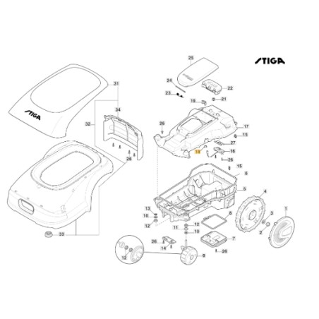 Anneau élastique clé Autonomous robot modèles A300 STIGA 122031500/0 ORIGINAL | Newgardenstore.eu