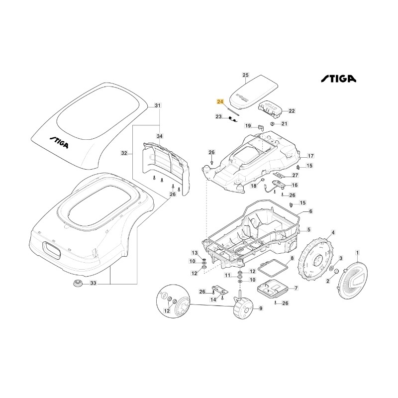 FastPoint Pin-Robotermäher Modelle A1000 ORIGINAL STIGA 122517892/0