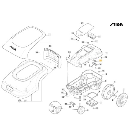 Gasket rain sensor robot models A1000 ORIGINAL STIGA 122280000/0 | Newgardenstore.eu