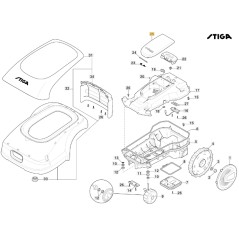 Copertura display robot tagliaerba modelli G1200 ORIGINALE STIGA 381119740/0