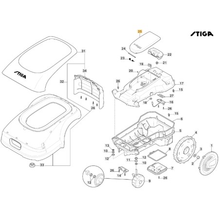 Copertura display robot tagliaerba modelli G1200 ORIGINALE STIGA 381119740/0 | Newgardenstore.eu