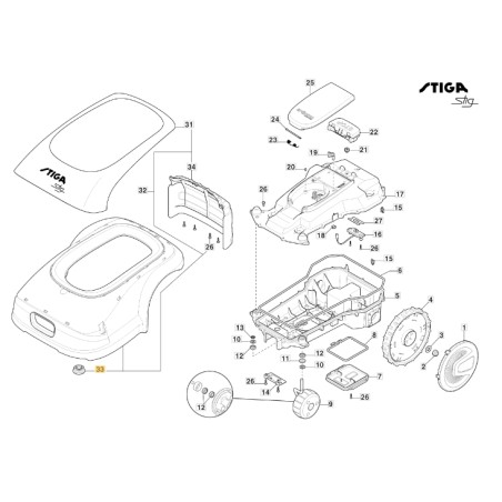 Gummi-Roboter-Mäher Modelle STIG1200 ORIGINAL STIGA 322122001/0 | Newgardenstore.eu