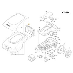 Rear cover robot mower models A1000 ORIGINAL STIGA 322110085/0