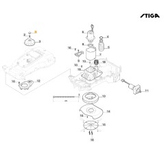 Capuchon de bouton de hauteur de tondeuse robot G1200 ORIGINAL STIGA 322820095/0