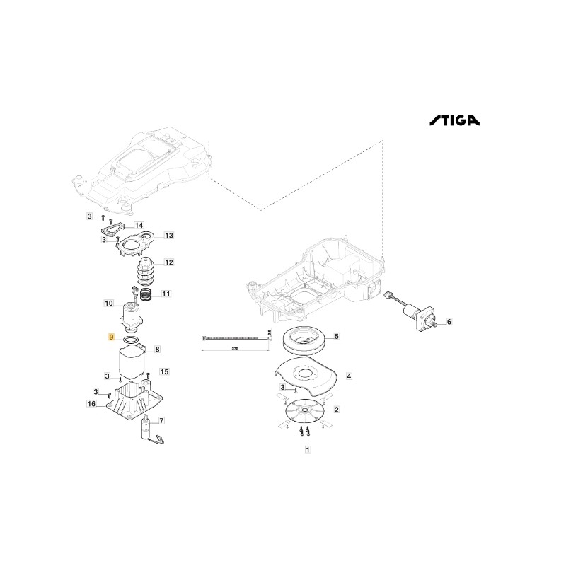 Messer-Motordichtung Robotermäher Modelle A1000 ORIGINAL STIGA 122280004/0