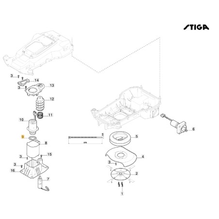 Gasket motor blade robot mower models A1000 ORIGINAL STIGA 122280004/0 | Newgardenstore.eu