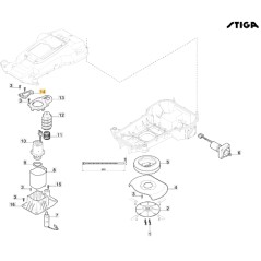 Cavalier moteur support lame robot modèles A1000 ORIGINAL STIGA 322784971/0 | Newgardenstore.eu