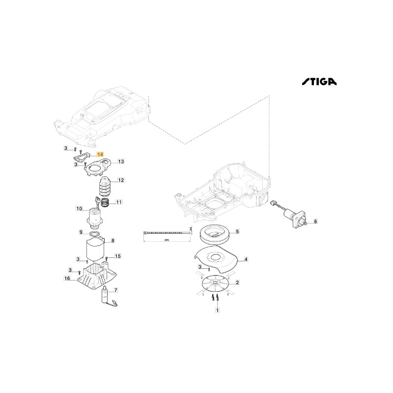 Jumper support motor blade robot models A1000 ORIGINAL STIGA 322784971/0