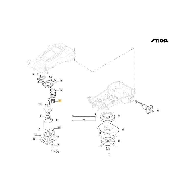 Feder zur Einstellung der Klingenhöhe Robotermodelle ORIGINAL STIGA 122430257/1