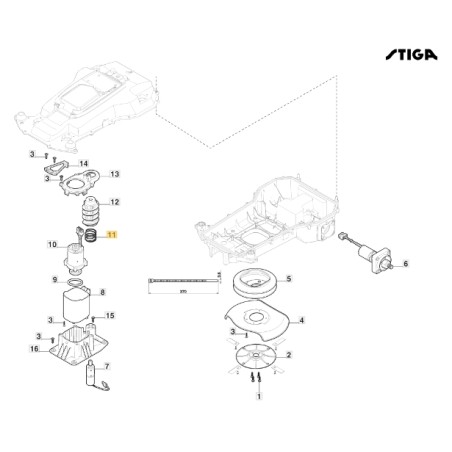 Feder zur Einstellung der Klingenhöhe Robotermodelle ORIGINAL STIGA 122430257/1 | Newgardenstore.eu