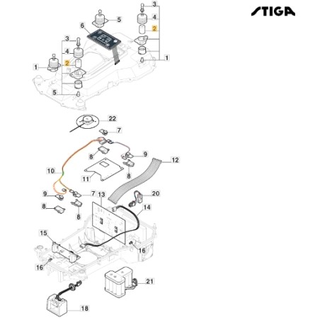 Antivibrationspuffer Roboter-Rasenmäher Modelle A1000 ORIGINAL STIGA 322250016/0 | Newgardenstore.eu