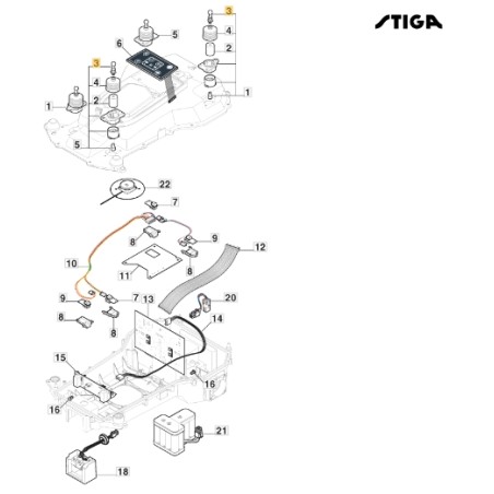 Ball joint Bumper robot mower models A1000 ORIGINAL STIGA 322745049/0 | Newgardenstore.eu