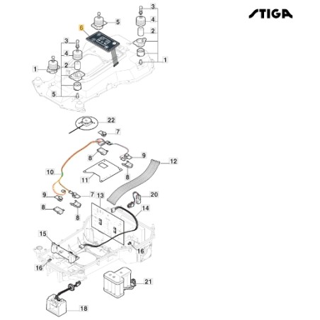 Clavier robot tondeuse modèles A1000 A1500 ORIGINAL STIGA 381800401/1 | Newgardenstore.eu