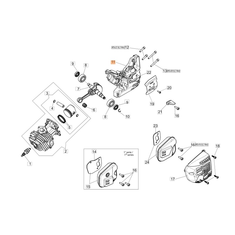 Cárter ORIGINAL OLEOMAC para motosierra GST 360 50270260R