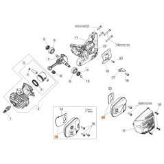 Marmitta ORIGINALE OLEOMAC per motosega GST 360 50270254R