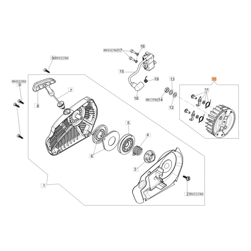 Volant d’inertie ORIGINAL OLEOMAC pour tronçonneuse GST 360 50270164AR