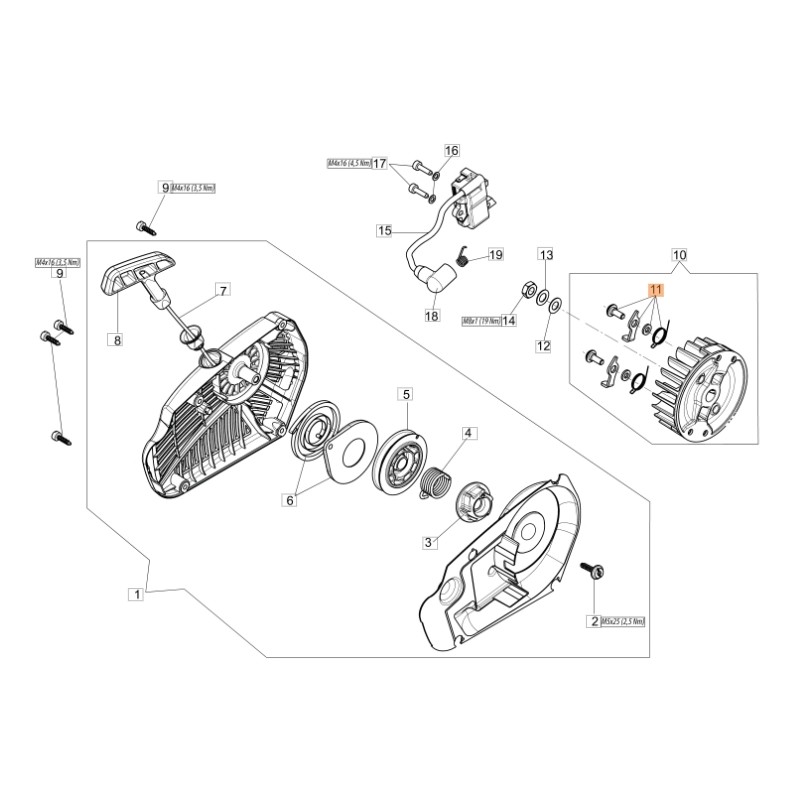 Kit arpioncino ORIGINAL OLEOMAC para motosierra GST 360 50270263