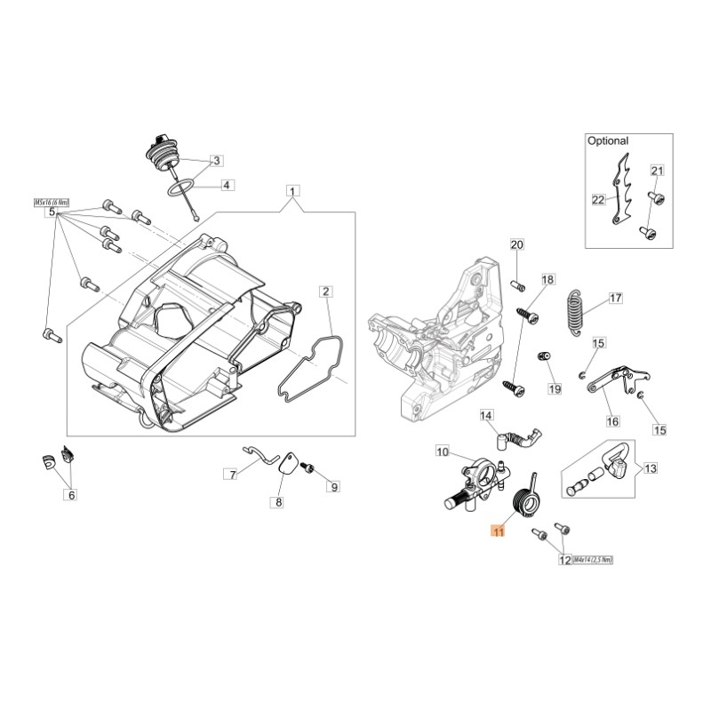 ORIGINAL OLEOMAC Schnecke für motsega GST 360 50270190AR