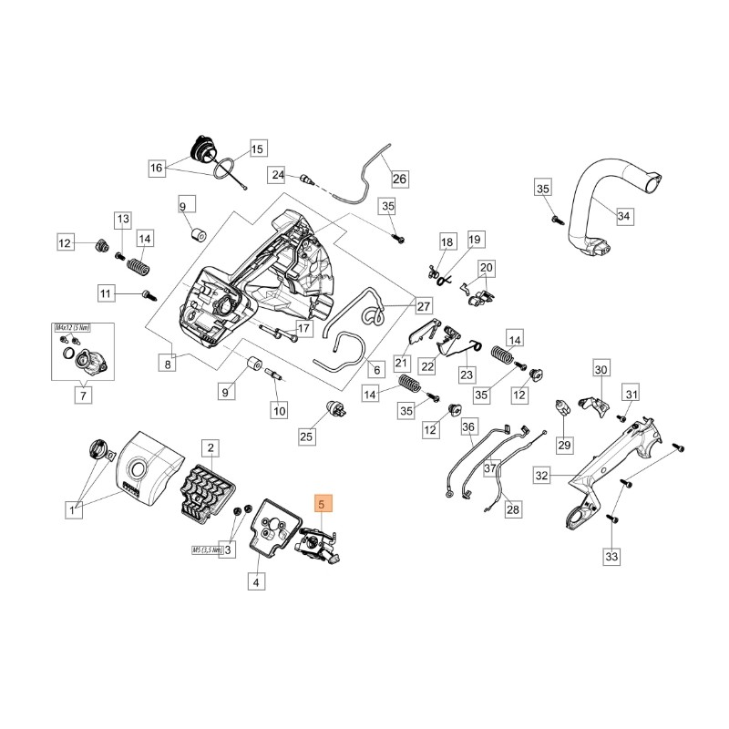 Carburador ORIGINAL OLEOMAC para motosierra GST 360 2318658CR