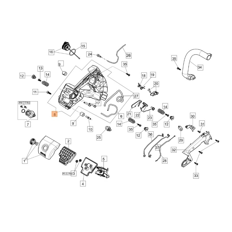 ORIGINAL OLEOMAC Handgriff-Kit für Kettensäge GST 360 50270220