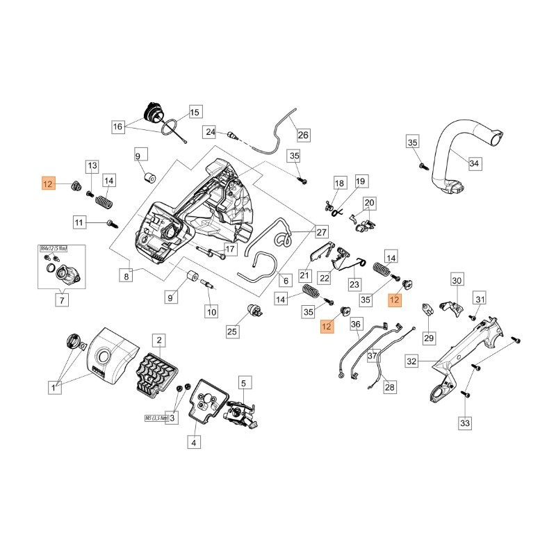 Soporte ORIGINAL OLEOMAC para motosierra GST 360 50170034R