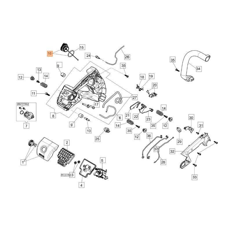 Bouchon de réservoir ORIGINAL OLEOMAC pour tronçonneuse GST 250 - GST 360 50290224AR