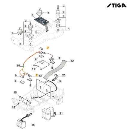 Electronic board lifting robot models G300 ORIGINAL STIGA 122720216/1 | Newgardenstore.eu