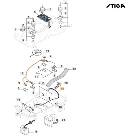 Cablaggio bobine robot tagliaerba modelli A1000 ORIGINALE STIGA 122063024/0 | Newgardenstore.eu