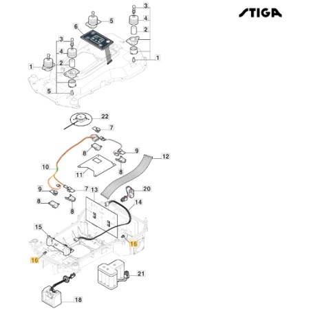 Druckniet-Robotermäher Modelle A1000 ORIGINAL STIGA 118737223/0 | Newgardenstore.eu