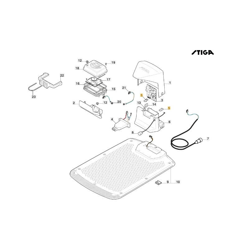 Placa de contacto de alambre robot cortacésped ORIGINAL STIGA 381005269/0