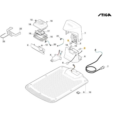 Placa de contacto de alambre robot cortacésped ORIGINAL STIGA 381005269/0 | Newgardenstore.eu