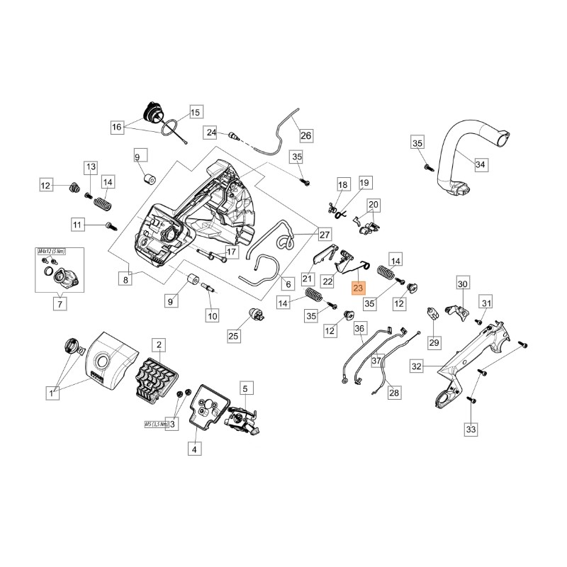 Molla ORIGINALE OLEOMAC per motosega GST 250 - GST 360 50270047R