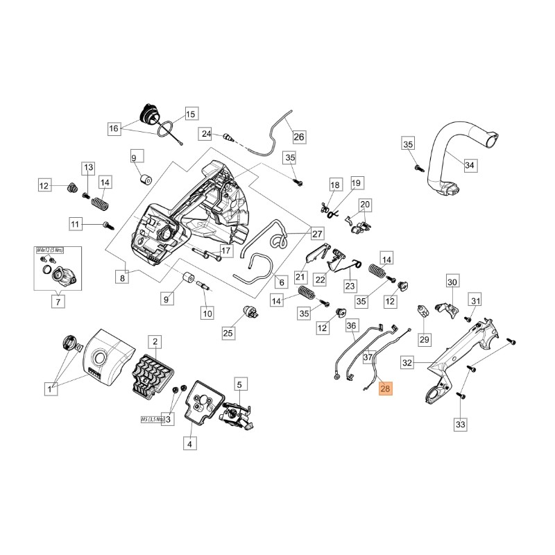 Câble d’accélérateur ORIGINAL OLEOMAC pour tronçonneuse GST 360 50270082AR