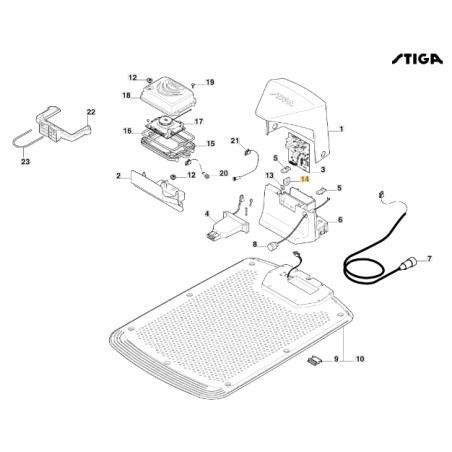 Passe-câble TPV tondeuse robot modèles A1000 ORIGINAL STIGA 118564528/0 | Newgardenstore.eu