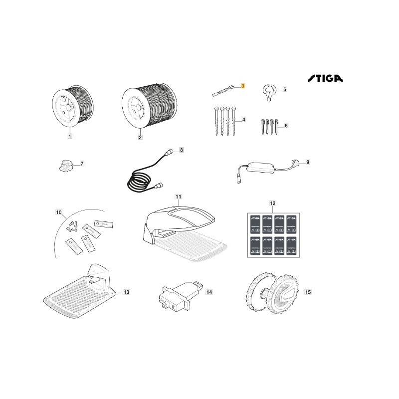 Kit de résistance tondeuse robot modèles G1200 G300 ORIGINAL STIGA 122063053/0