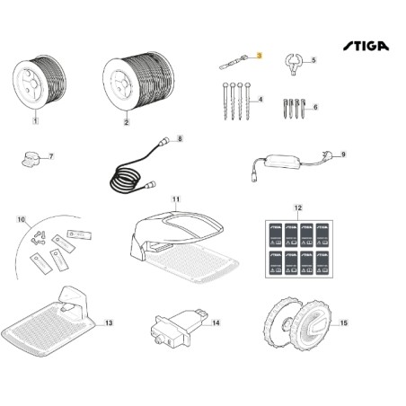 Kit de résistance tondeuse robot modèles G1200 G300 ORIGINAL STIGA 122063053/0 | Newgardenstore.eu