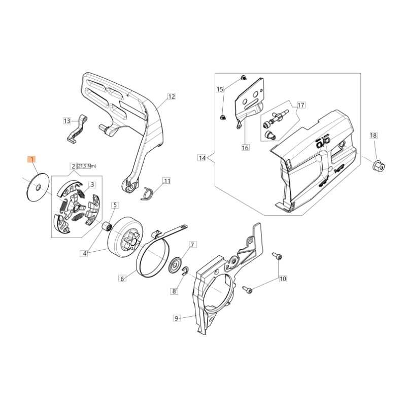 Pièce d’attelage ORIGINAL OLEOMAC tronçonneuse GS 35 - GS 35 C - GS 350 - GST 360 50240059R