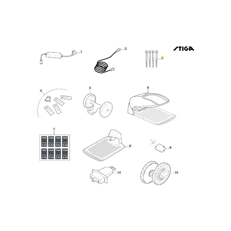 Picchetti docking station 7 pezzi robot rasaerba ORIGINALE STIGA 1127-0008-01