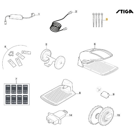 Docking-Stationen 7 Stück Roboter-Mäher ORIGINAL STIGA 1127-0008-01 | Newgardenstore.eu