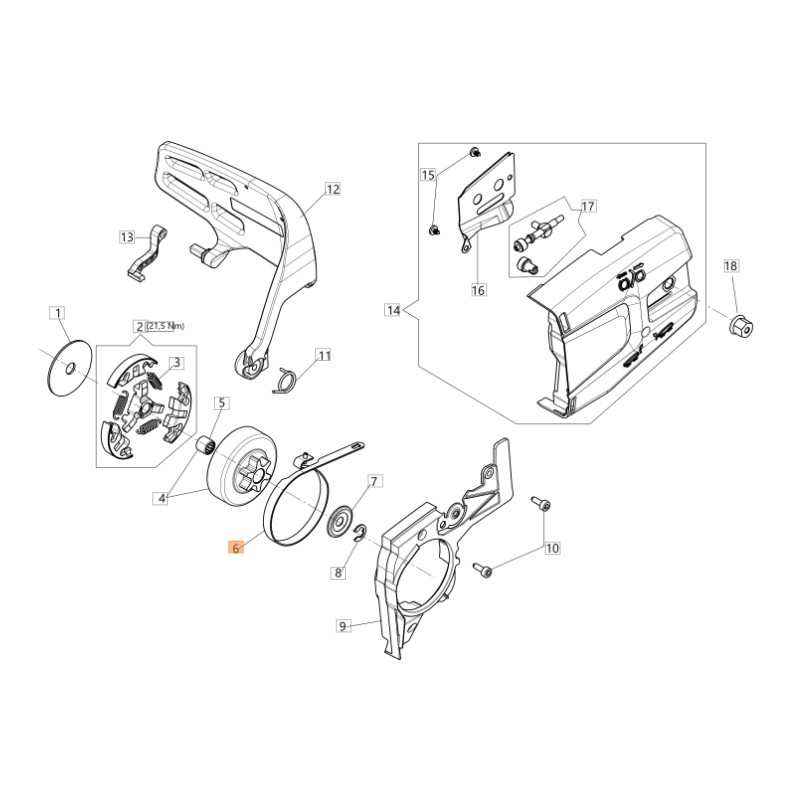 Cinta de freno ORIGINAL OLEOMAC para motosierra GST 360 50270042R