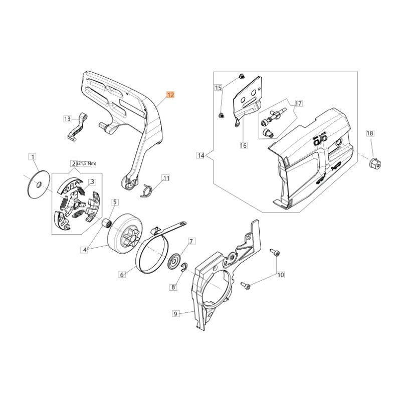 Protección ORIGINAL OLEOMAC para motosierra GST 360 50270185BR