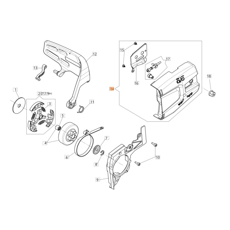 Cache-chaîne ORIGINAL OLEOMAC pour tronçonneuse GST 360 50270070CR