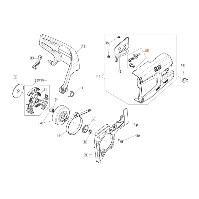 Kit de tendeur de chaîne ORIGINAL OLEOMAC pour tronçonneuse GST 250 - GST 360 50290156