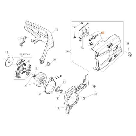 ORIGINAL OLEOMAC chain tensioner kit for chainsaw GST 250 - GST 360 50290156 | Newgardenstore.eu