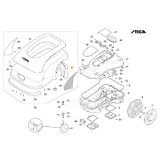 Back cover robot mower models A3000 ORIGINAL STIGA 322110185/0